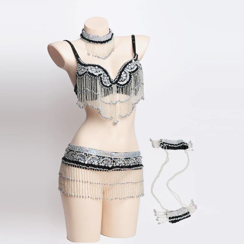 Женский комплект для танца живота откровенный костюм с ремнем и бюстгальтером на