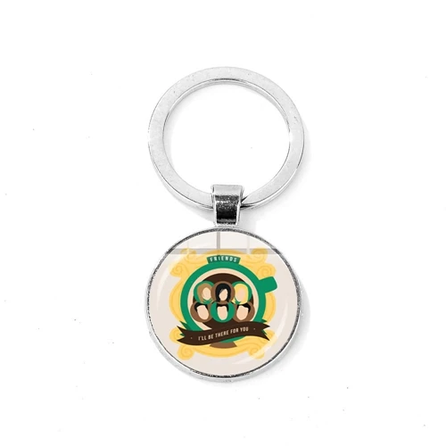 Style 9 SONGDA Friends TV Show Keychain Classic Scene Central Perk Logo Glass Gem Key Ring Bag Charm Key Chain for Good Friends Trinkets - Цвет: Style 9