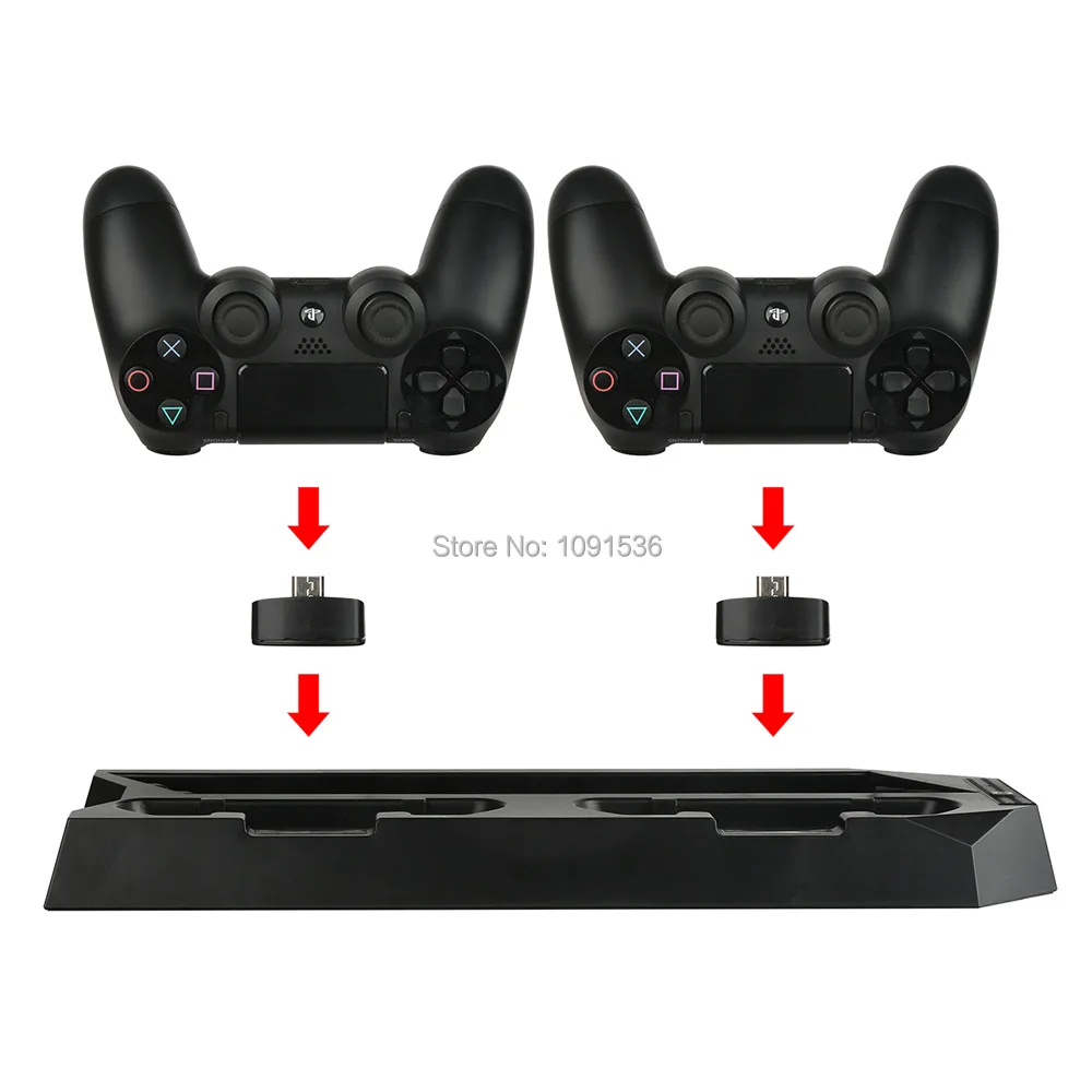 Док-станция 2 в 1 для PS4 вертикальное охлаждающее зарядное устройство с двумя
