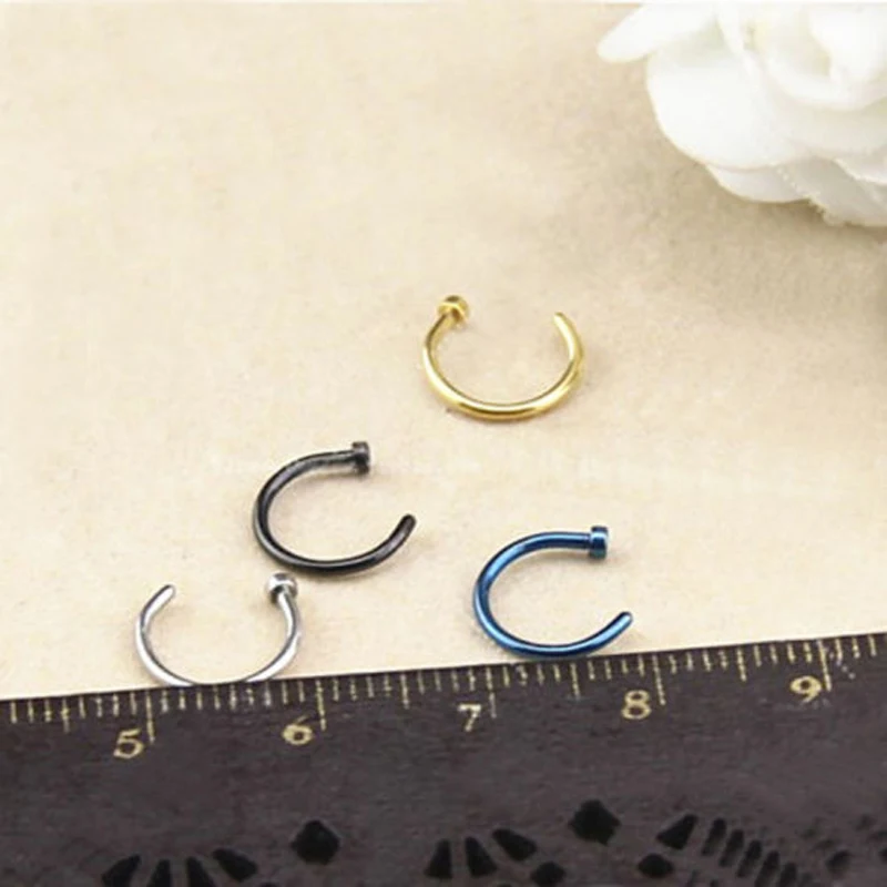Ходовой товар 1 шт. Крутое кольцо обруч для носа из нержавеющей стали серьги