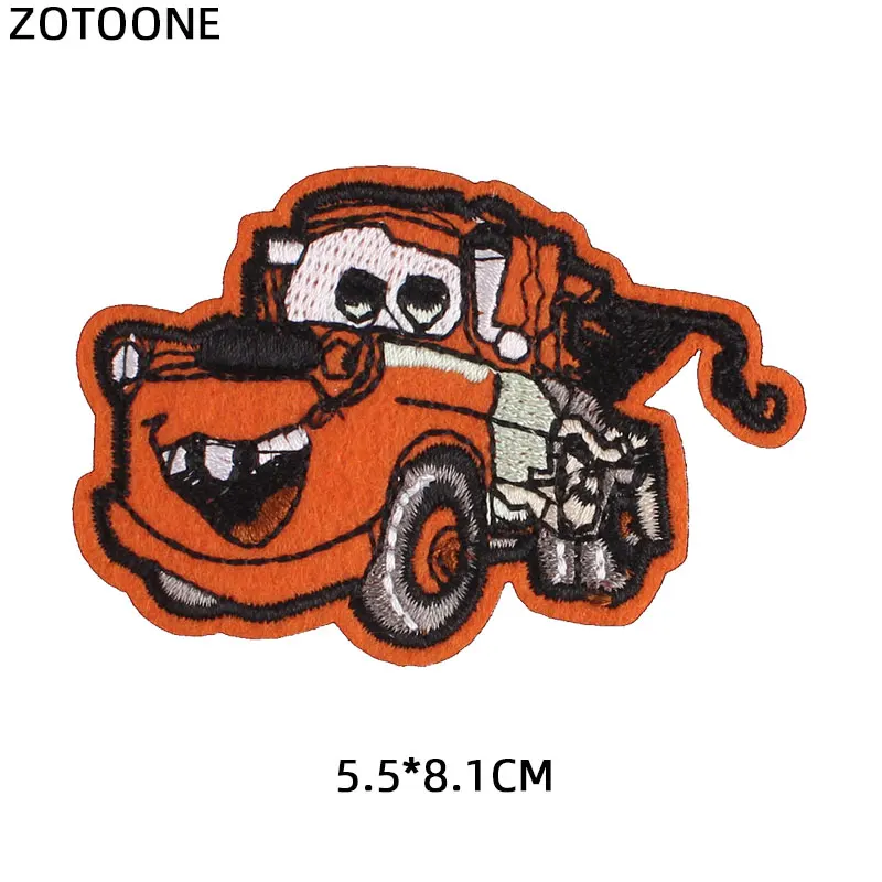 2102 ZOTOONE 1 шт., нашивки с изображением мультяшного автомобиля для одежды, аппликация, вышивка, сделай сам, ручная работа, странные вещи, милые, на заказ, пришитые нашивки D - Цвет: 2102