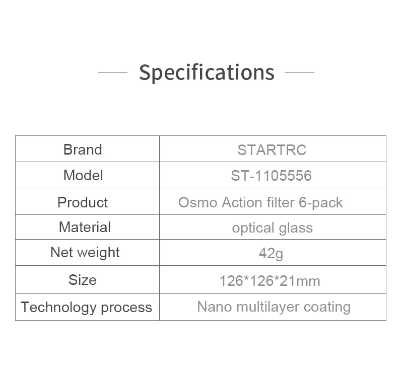 Набор фильтров для экшн-камеры STARTRC OSMO набор DJI фильтр экшн-объектива CPL UV ND8/16/32/64