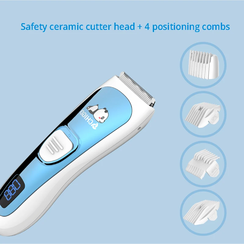 Baby Hair Clipper Ultra-quiet Rechargeable Trimmer For Cutting Foldable Base Wash By Water Children | Мать и ребенок