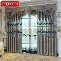 new high quality embroidered luxury curtains window for living room bedroom kitchen tulle curtains valance drapes