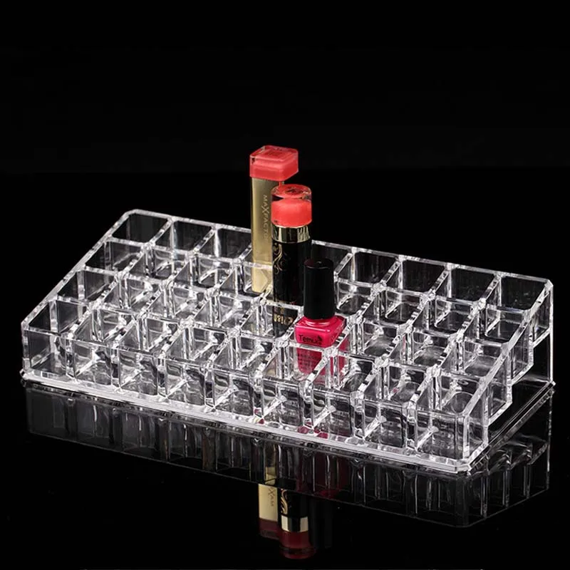 Acrylic Makeup Organizer Toiletry Storage Case Cosmetics Display 36 Slot Lipstick Holder for Lip Moisturizer Nail Polish | Дом и сад