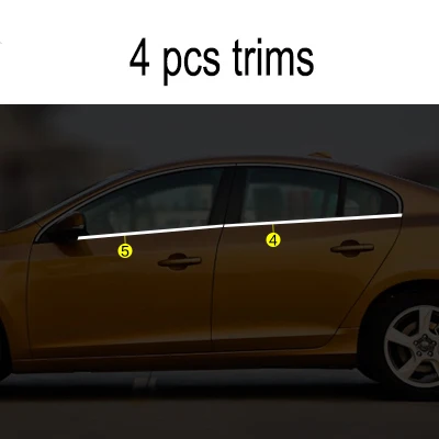 Lsrtw2017 304 нержавеющая сталь окна автомобиля планки для volvo s60 2012 2013 2011 - Название цвета: 4 pcs trims