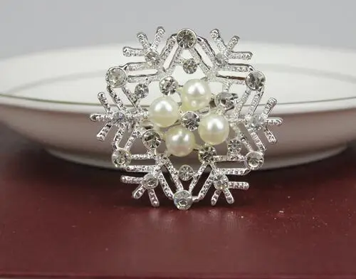 Snowflake Pearl Brooch Jewelry For Women/men Fashion Pins Metal Scarf Wedding Gift Diy Jewellery Accessories | Украшения и