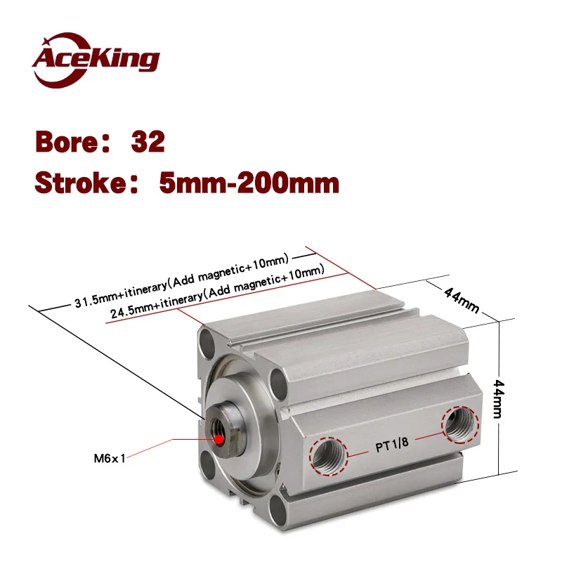 

AceKing magnetic pneumatic components of small SDA SDA32x5x10x15x20x25x30x35x40x45x50 - SB thin cylinder SDA32x30 sda32x50