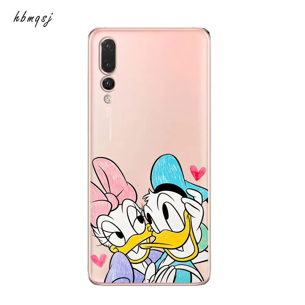 Мультяшный чехол для huawei mate 20 lite pro силиконовый мягкий с Микки Ститч милый