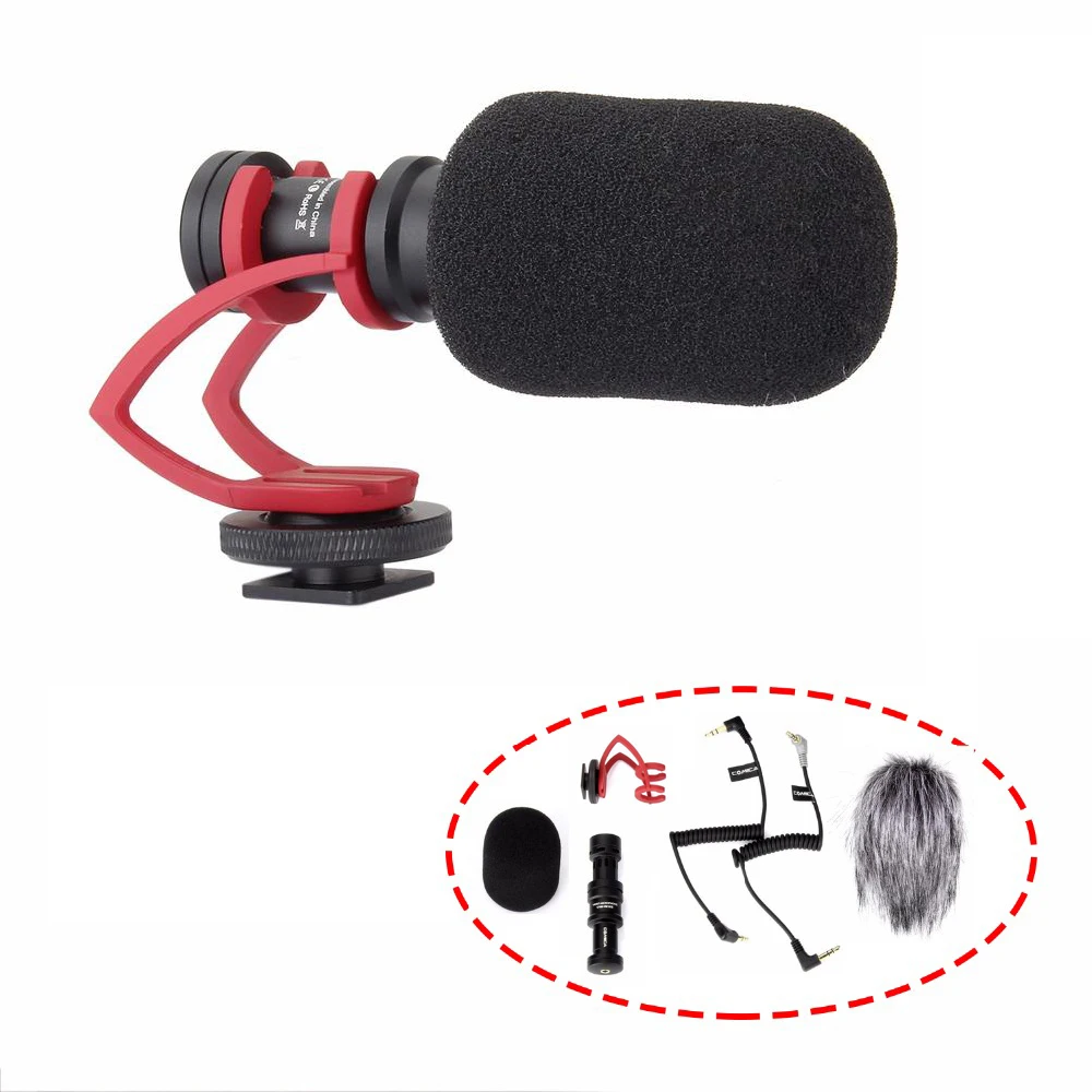 Видео-микрофон Comica для DJI OSMO GoPro и Micro Camera муфта от ветра + чехол переноски