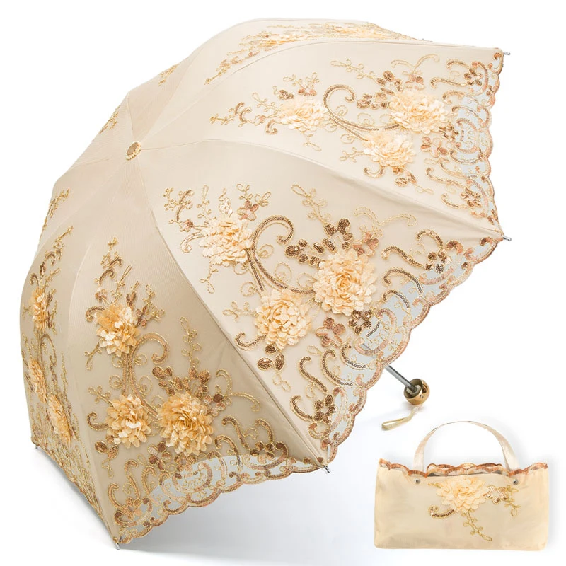 Кружевное платье с цветочным рисунком вышивкой Женские зонтик для взрослых