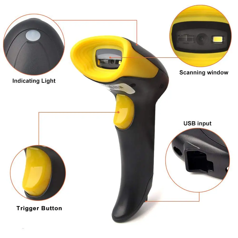 JEPOD проводной сканер штрих кодов 1D 2D QR ручной считыватель PDF417 Plug and play с USB кабелем
