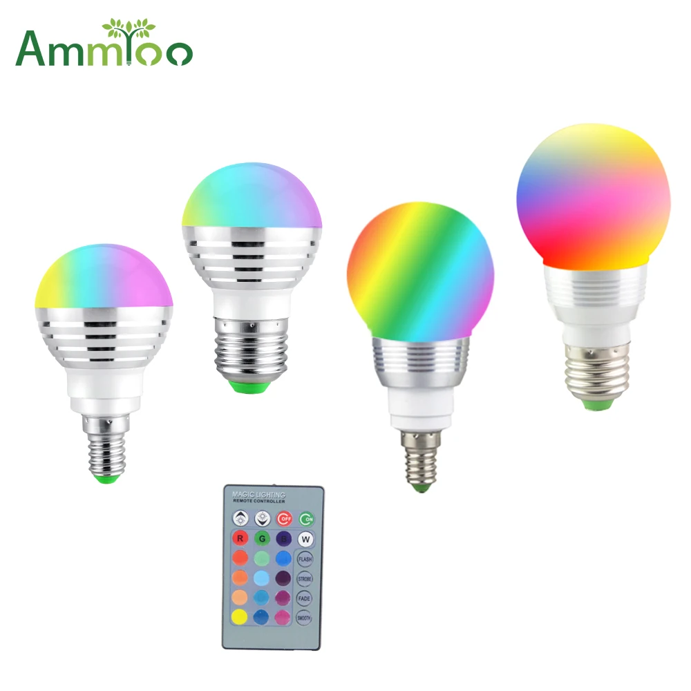 

Novelty E27 E14 RGB LED Night light Bulbs 5W 7W AC 85-265V Christmas Bedroom Decoration Led lamp With 24Keys Remote Controller