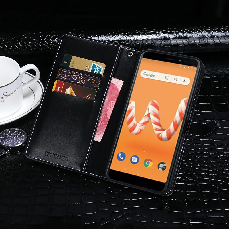 Wiko Sunny 3 Plus чехол Роскошный кожаный флип-чехол для защитный телефона задняя крышка