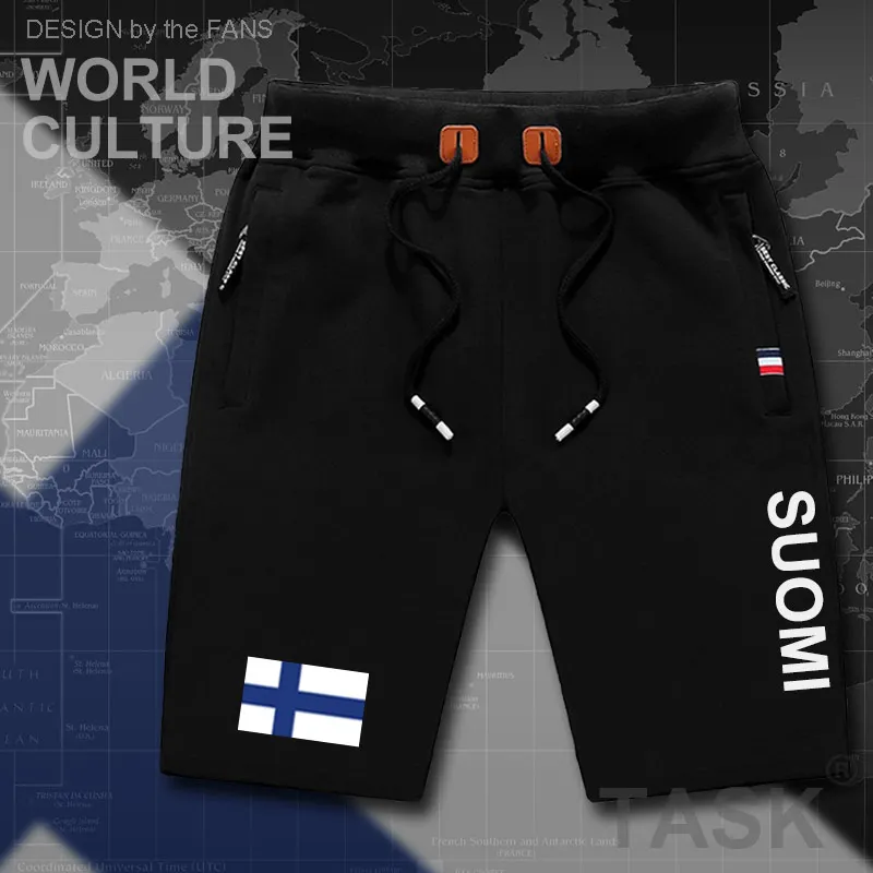 Финские мужские пляжные шорты новые спортивные с флагом и карманами на молнии