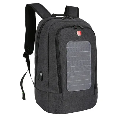 black Дизайнерский рюкзак на солнечной батарее, мужской рюкзак mochila с usb зарядкой, рюкзак для путешествий, 15,6 дюймов, швейцарский рюкзак для ноутбука, женский водонепроницаемый рюкзак - Цвет: black