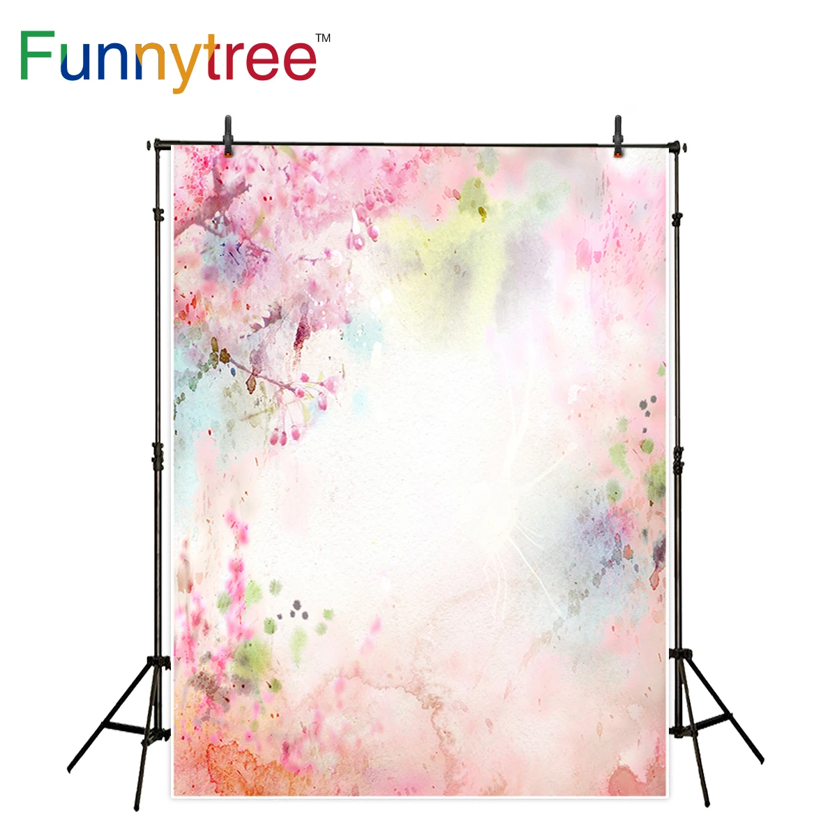 Фон Funnytree для фотосъемки розовый цветок яркий весенний акварельный фон