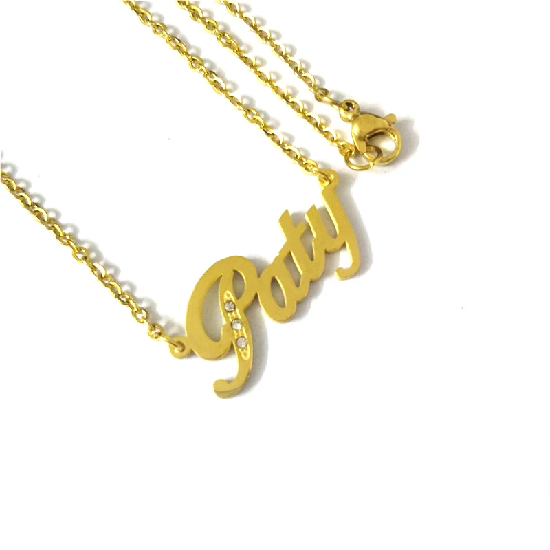 

FairLadyHood Custom "Paty" Personalized Name Necklace Handwriting Signature Women Men Name Pendant Necklace Custom Jewelry Gift