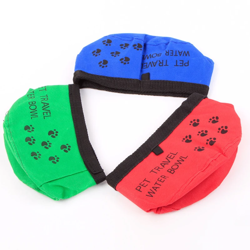 Складная поилка для кормления домашних питомцев чаша из ткани Оксфорд с водой