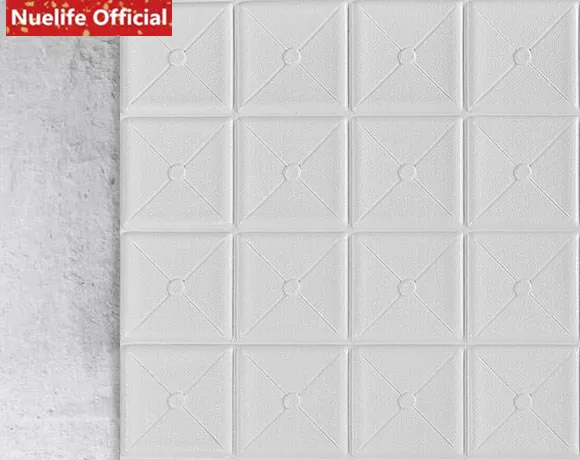 3D Мозаика квадратные настенные наклейки гостиная фон Стена для детской комнаты исследование общежития балкон потолок анти-столкновения стены стикеры - Цвет: Белый