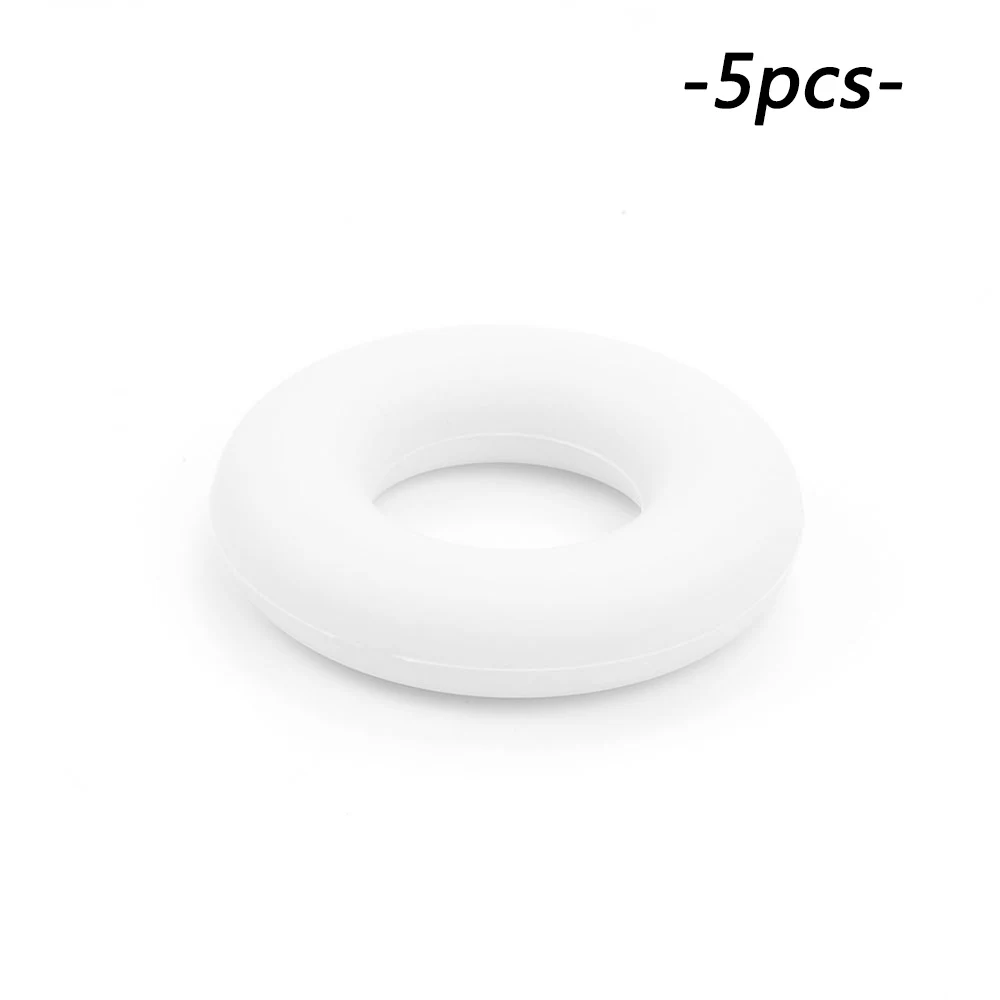LOFCA 5 шт./лот, силиконовые бусины-пончики, BPA бесплатно, Детские Прорезыватели, свободные бусины для прорезывания зубов, ожерелье, цепочка для соски, аксессуары для самостоятельной сборки - Цвет: snow