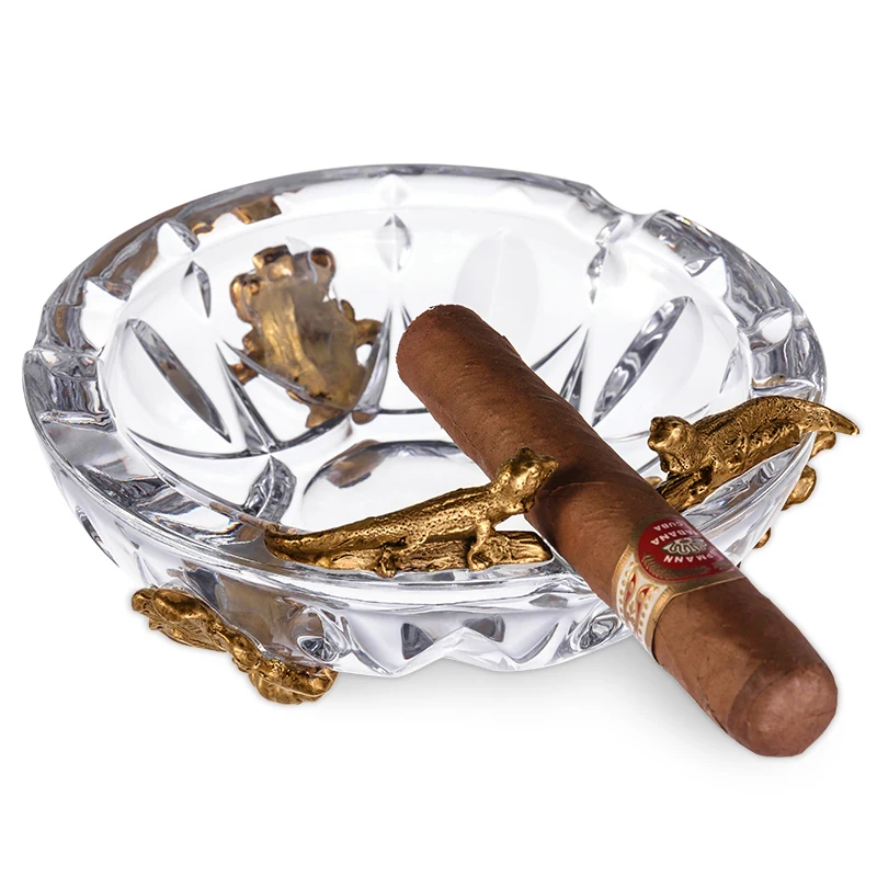 

crystal cigar ashtray bronze carving decoration gift boxes CE-1201