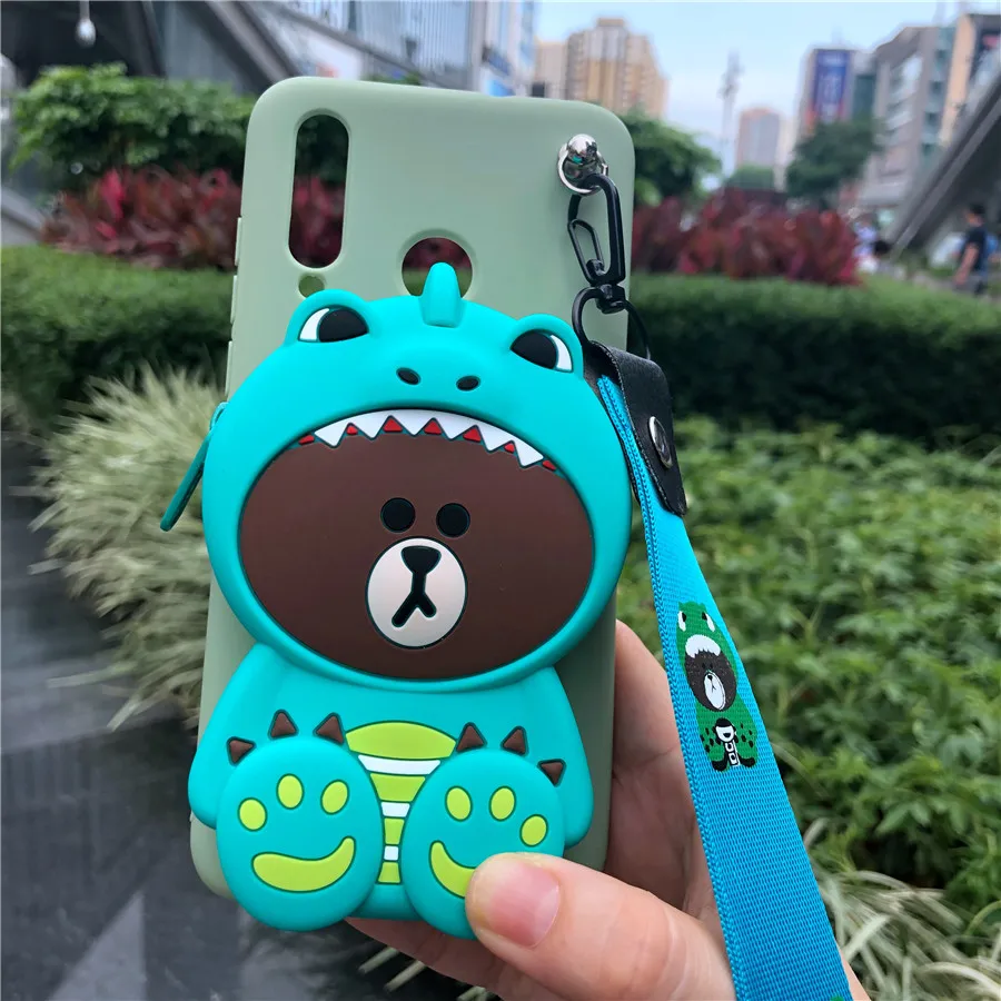 Чехол-кошелек на молнии для телефона huawei Nova 5 5i 4 4e 3 3e 3i 2i 2 Lite P Smart Plus Z P20 Lite мультяшная сумка Мягкий силиконовый чехол