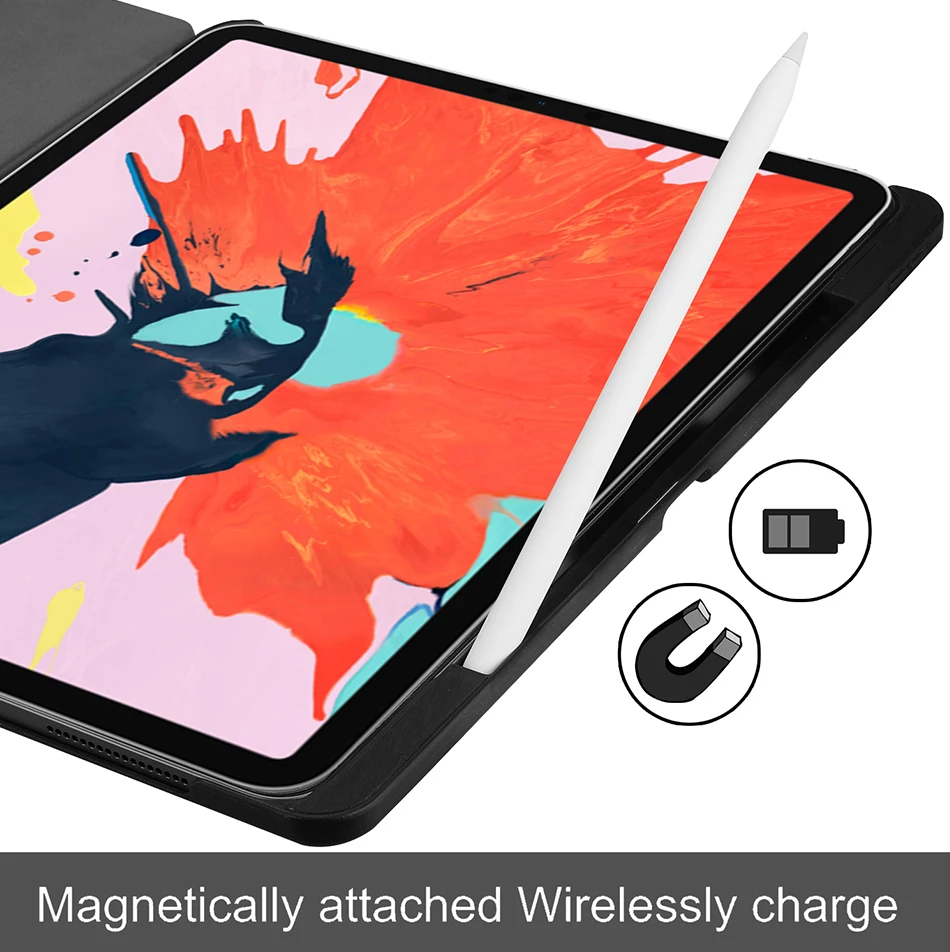 MTT светильник, чехол с лампой для iPad Pro 12,9 дюйма, тонкий чехол из искусственной кожи, трехслойный флип-стенд, умный чехол, чехол для планшета с карандашом