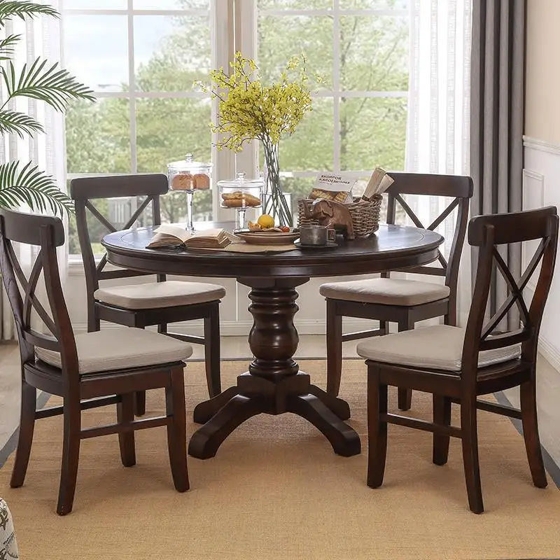 Juego De Comedor Dinning Meja Makan Comedores Mueble Set Tafel потертый шик деревянный круглый стол Меса стол