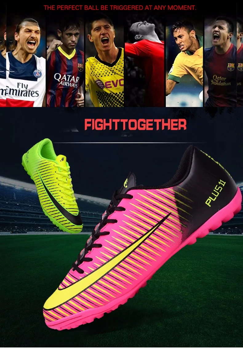 Для мужчин бутсы футбольные для мальчика futsal shoes футзалки буцыдля футбола в помещении Жесткий суд