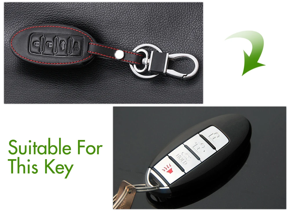 Leather Car Key Case Holder For Nissan Teana X-Trail Qashqai Sylphy Tiida Sunny March Murano Geniss Juke Almera Navara Note | Автомобили и