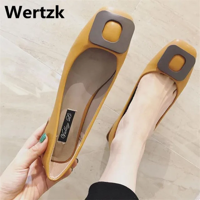 Женские туфли-лодочки без застежки в стиле ретро с квадратным носком женская