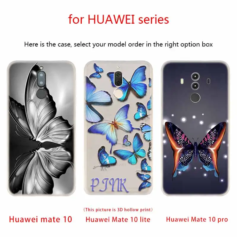 Чехол с синей бабочкой мягкие силиконовые чехлы для Huawei Mate 10 Lite 20 Pro 20X S Y5 2017 Y9 2018 2019