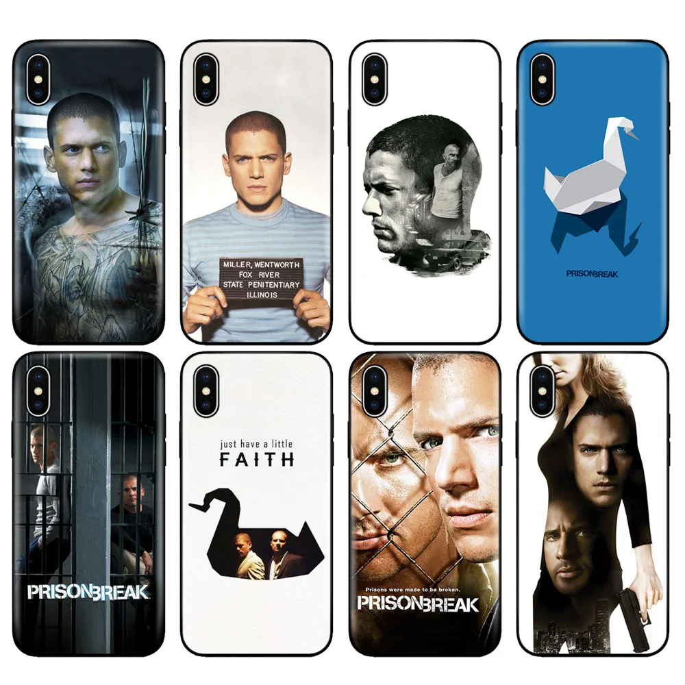 Черный чехол из ТПУ для iphone 5 5s SE 2020 6 6s 7 8 plus x 10 силиконовый XR XS 11 pro MAX с тюремным