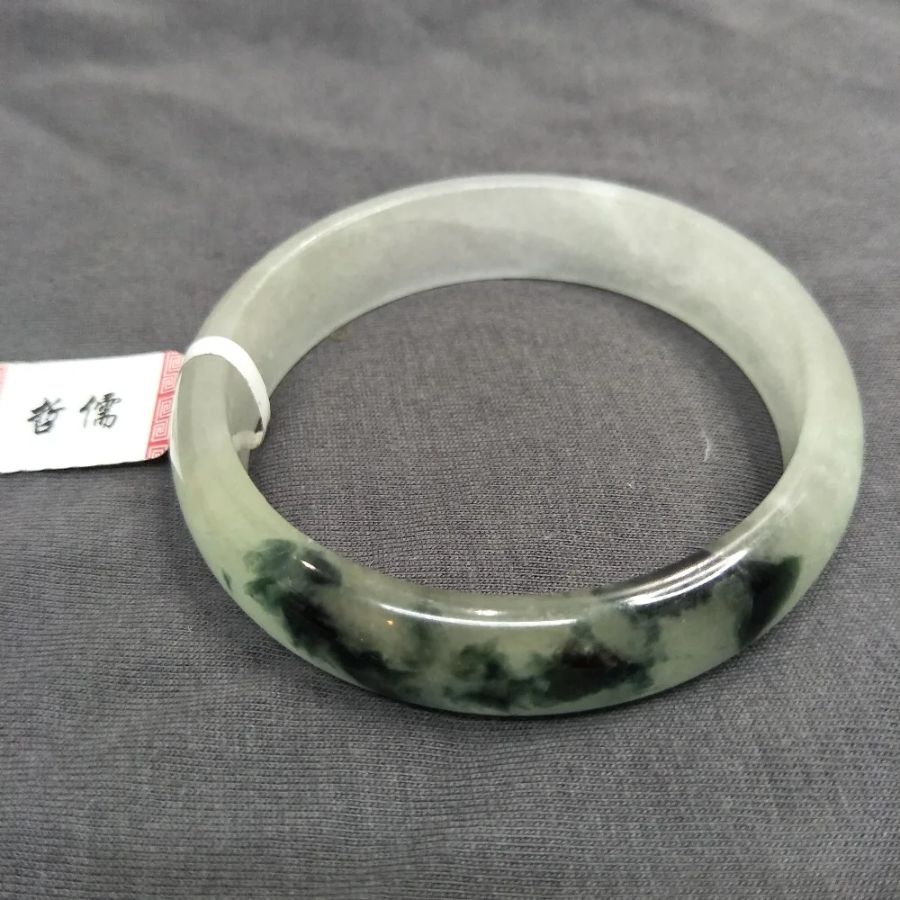 

Send A certificate natural Jadeite bracelet Elegant ice dark green 54-61mm female bracelet Jewelry gift