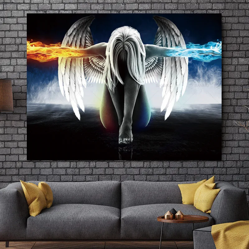 

home decor Wall Picture Canvas Painting Wall art picture print Angel and Demon decor poster canvas painting Wall art no frame