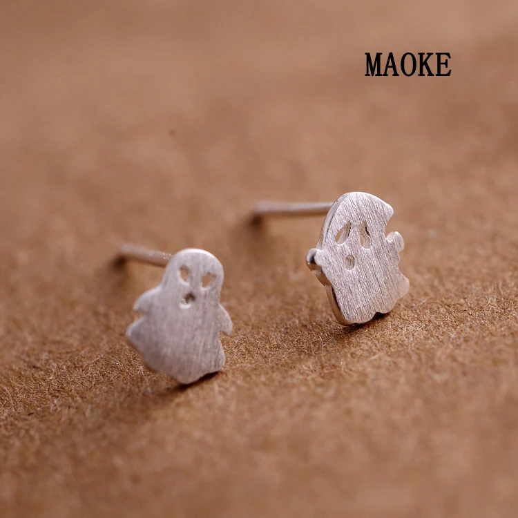 Promotions Creative Cartoon Ghost Brushed 925 SV Ear Studs Fashion Jewelry for Women's Gifts | Украшения и аксессуары