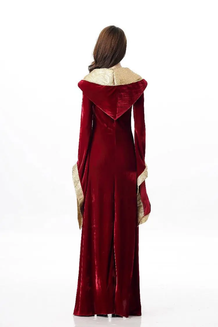 

Halloween Hooded European Vintage Court Dresses Luxury Queen Queen Clothing Bar ds Stage Party Womenswear