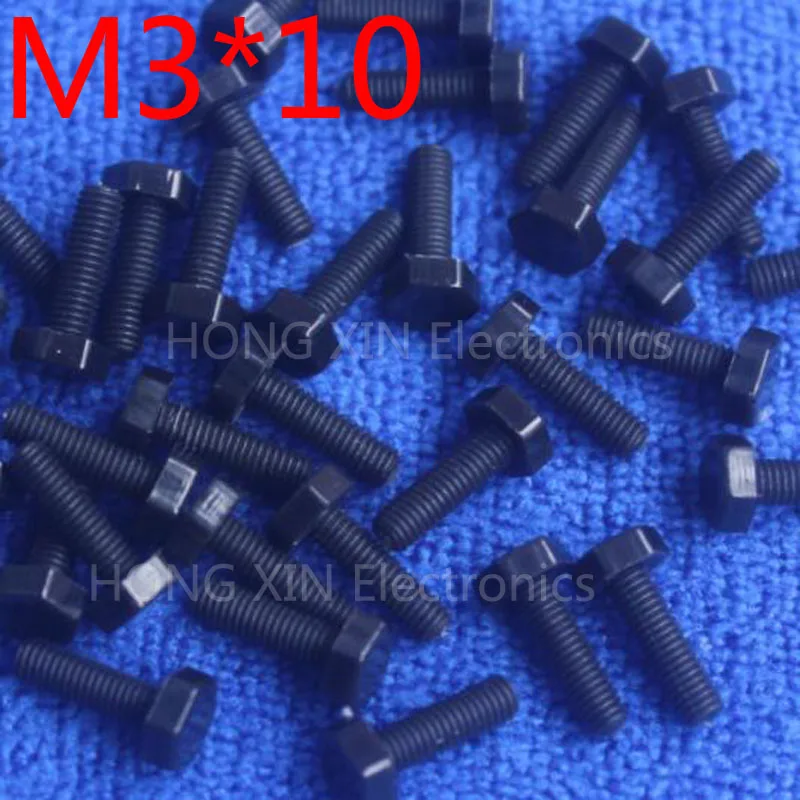 M3 * 10 мм черный 1 шт. шестигранный нейлоновый шуруп пластиковые изоляционные болты