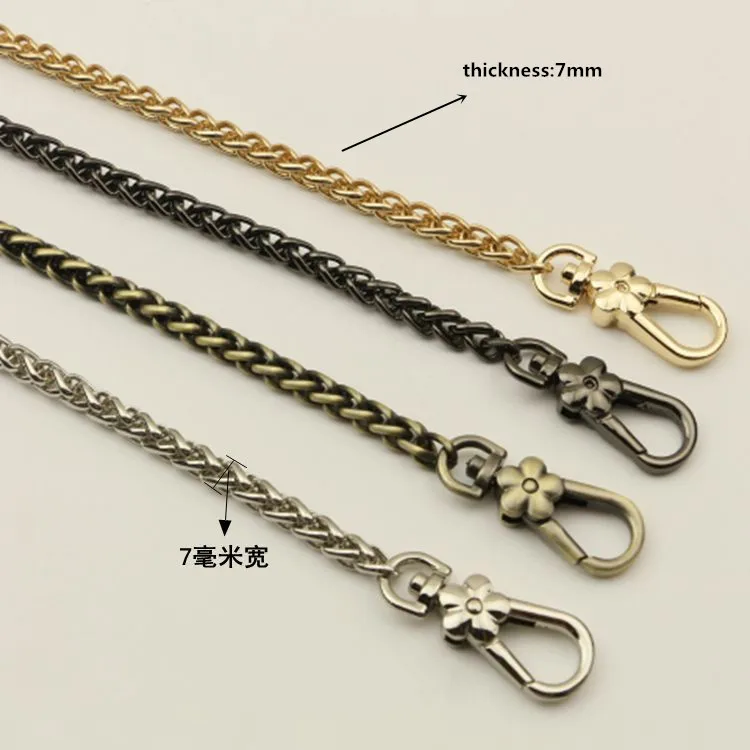 

7 mm Thickness 1 Pieces Flower Snap Hooks Fastern Metal Purse Chain Bag Strap DIY Obag Handles Metal Hanger Chain Dropshipping