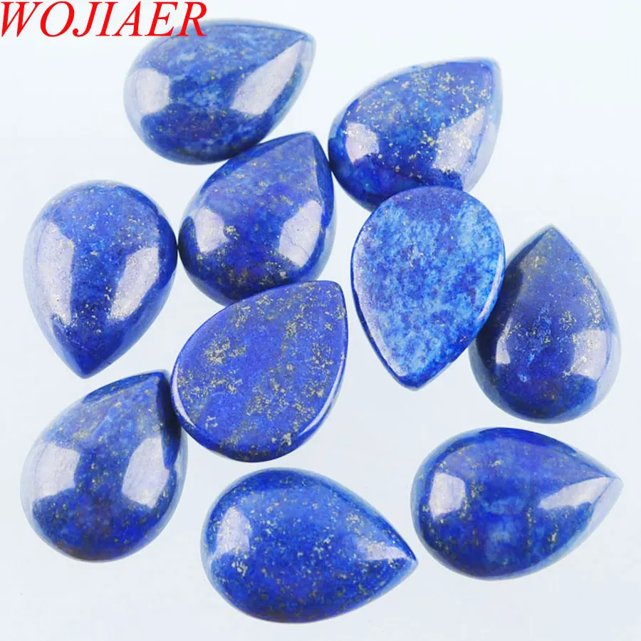 Lapis Lazuli PU3044 WOJIAER натуральный драгоценный Камень Каплевидный Кабошон не просверленное отверстие кабина 13x18x6 мм Изготовление ювелирных изделий 10 шт. PBU303 - Цвет: Lapis Lazuli PU3044