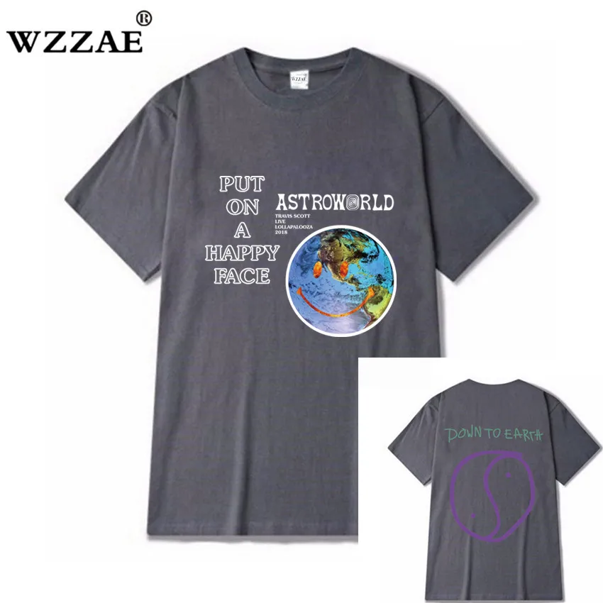 Dark Gray 1 Горячая новинка, брендовая Новая модная футболка Мужская хип-хоп женская футболка с принтом Трэвиса Скотта астромира, парные влюбленные футболки Харадзюку - Цвет: Dark Gray 1