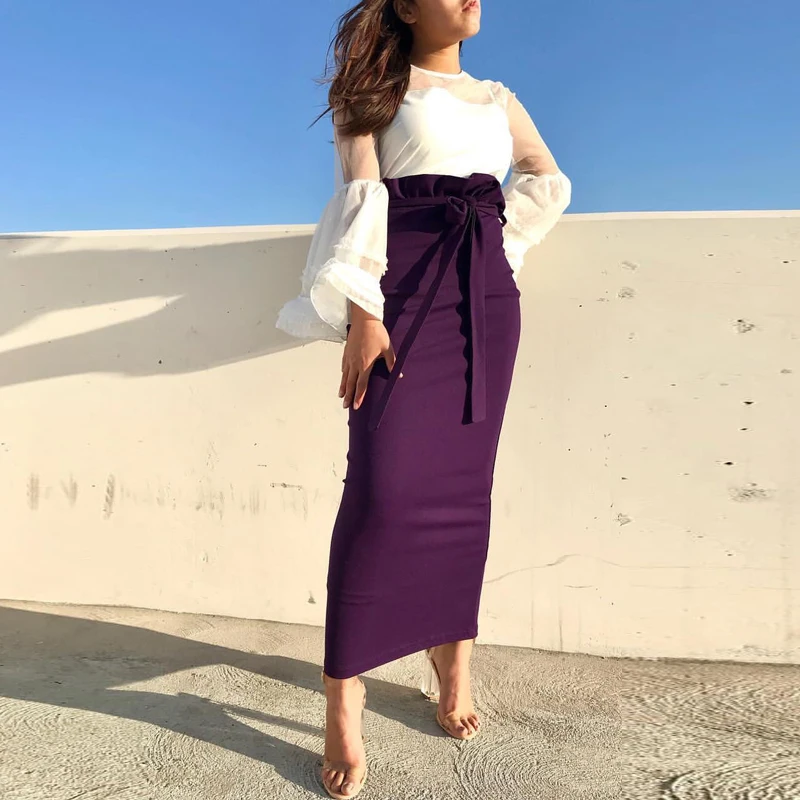 Юбки с оборками размера плюс, Faldas Mujer Moda, лето, абайя, Дубай, мусульманская длинная Макси юбка с высокой талией, женская юбка, Jupe Longue Femme