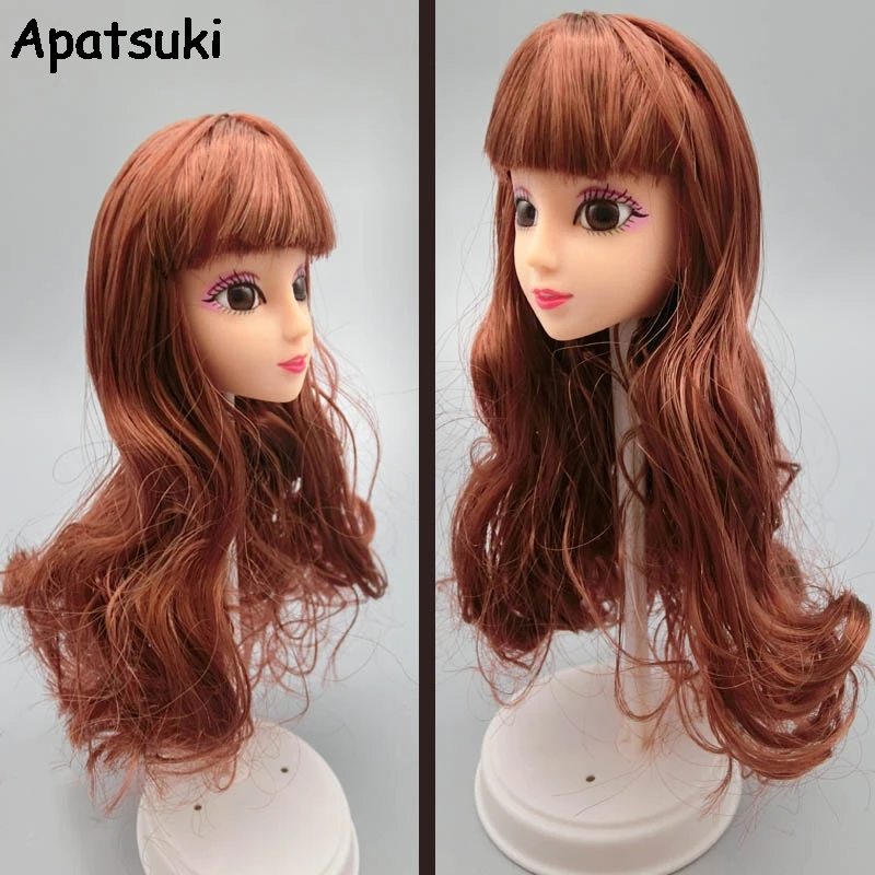 DIY игрушка для детей подарок коричневые волнистые волосы 1/6 голова куклы 11 5