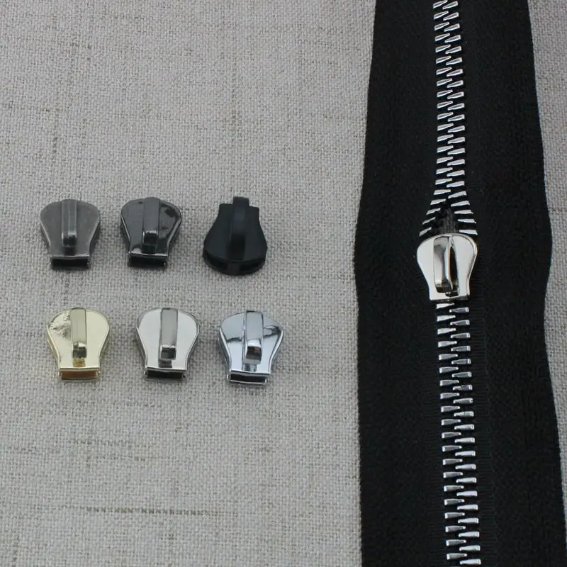 50-100pcs 6 colors 5# resin teeth zipper head bags Sewing garments fabric Size 5 plastic zip slider | Багаж и сумки