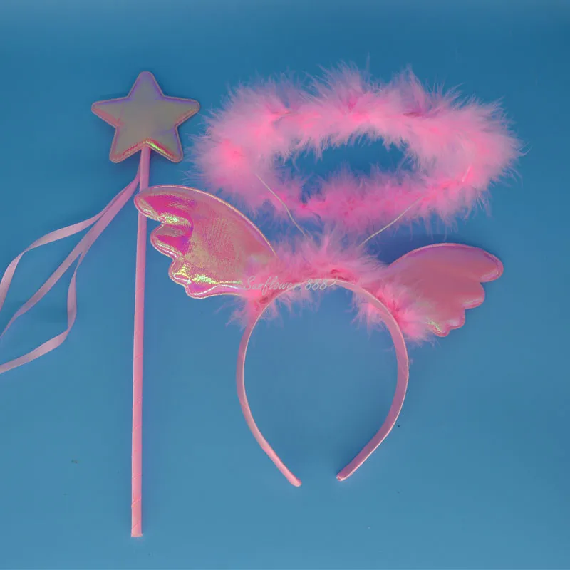 

Angel Halo Head Wear Star Headband Magic Sticks Wand Wedding Stage Show Party Gift Halloween Kids Princess Girls Christmas