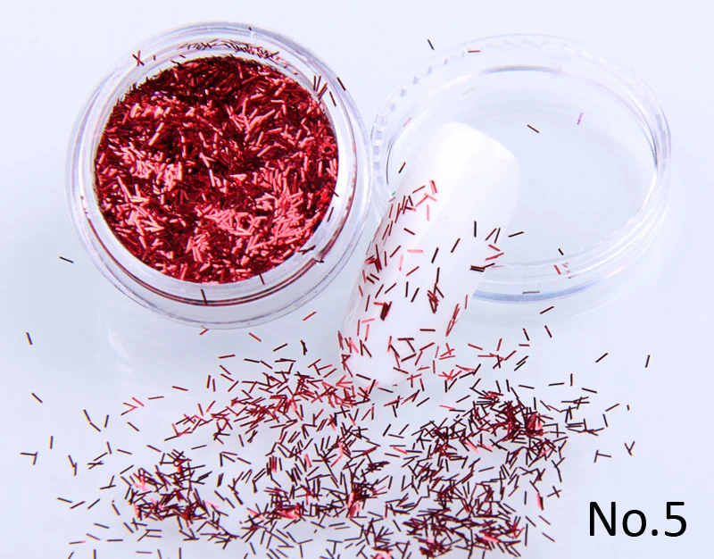 1x Pot UPRETTEGO Nail Art Красочные полосы нить проволока для ногтей частицы Маникюр чередование Искусство 12 цветов Блеск линия клейкая лента наклейка