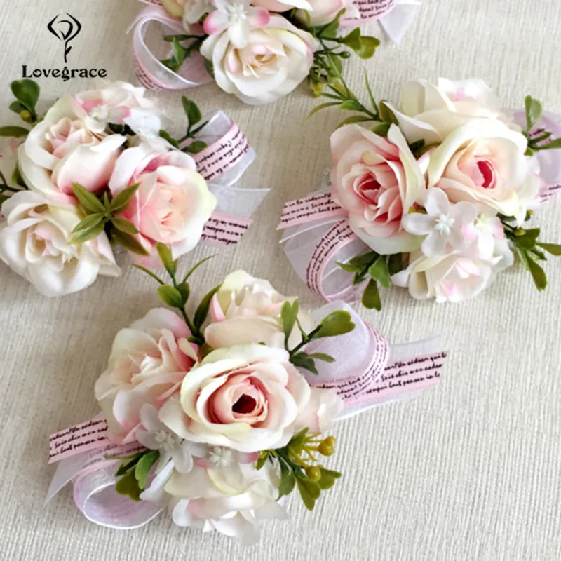 Lovegrace запястье корсаж подружки невесты сестры рука цветы Искусственные