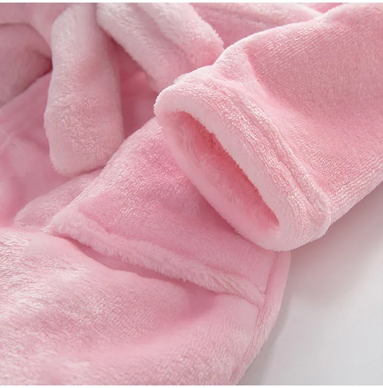 

0-7Years/Autumn Winter Baby Girl Bathrobe Kids Towel Soft Flannel Warm Cartoon Hooded Infant Robe Toddler Children Girl Clothes