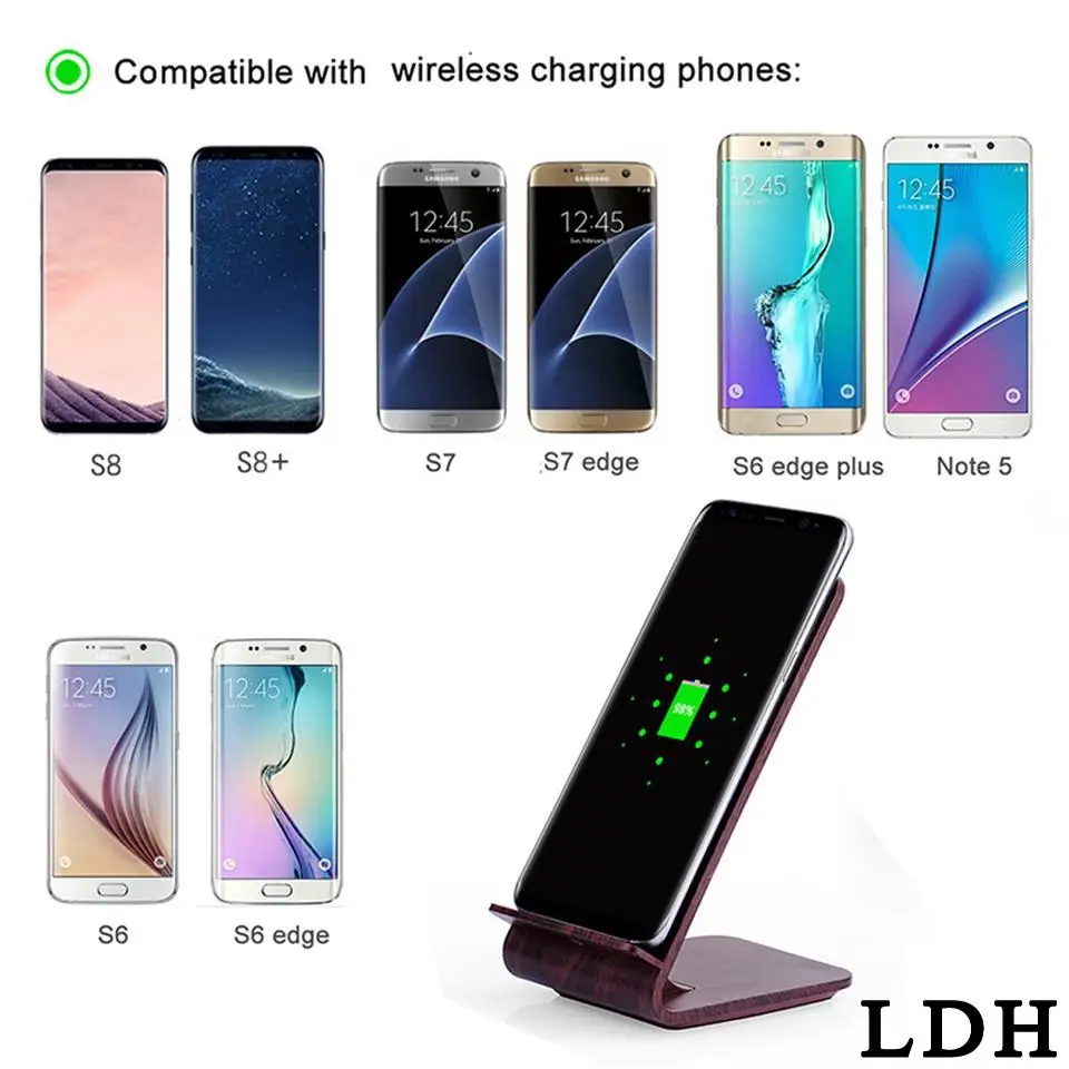 LDH Qi Быстрое беспроводное зарядное устройство 10 Вт настольная зарядка A8 быстрое